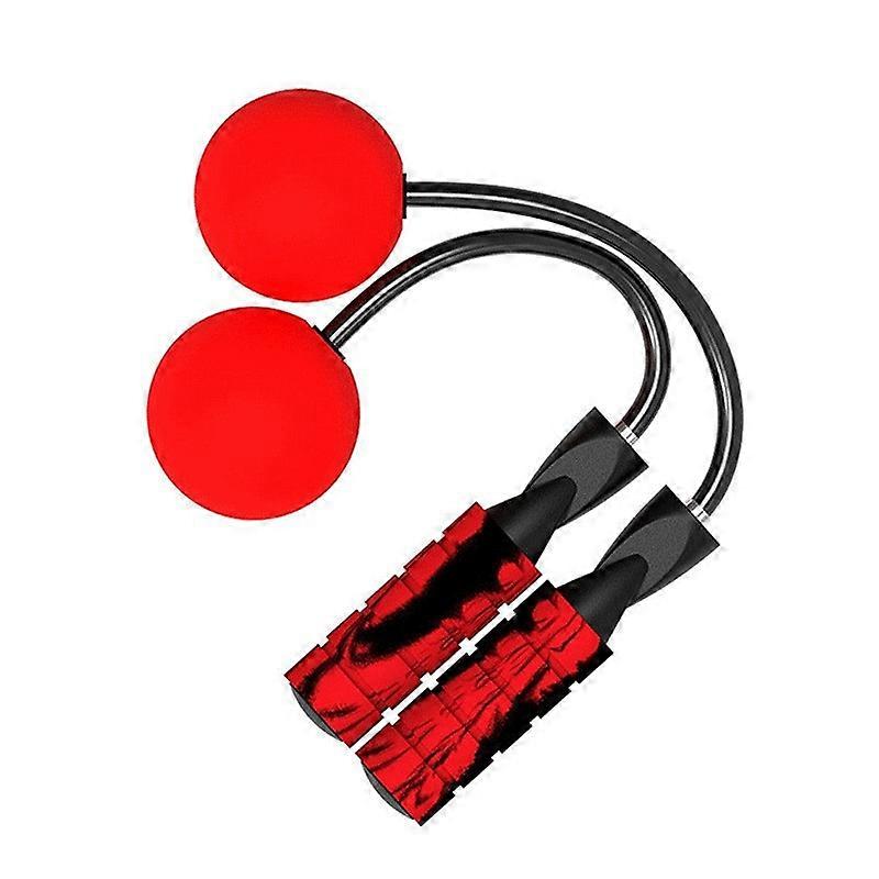 Cordless Jump Rope for Fitness-Red, Tangle Free, Weighted Jump Rope with Memory Foam Handles for Exercise Men, Women and Kids