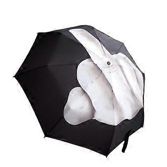 Novelty Middle Finger Design Black Umbrella Windproof Uv Resistant Fabric Foldable Impact Umbrella Mtcwc613