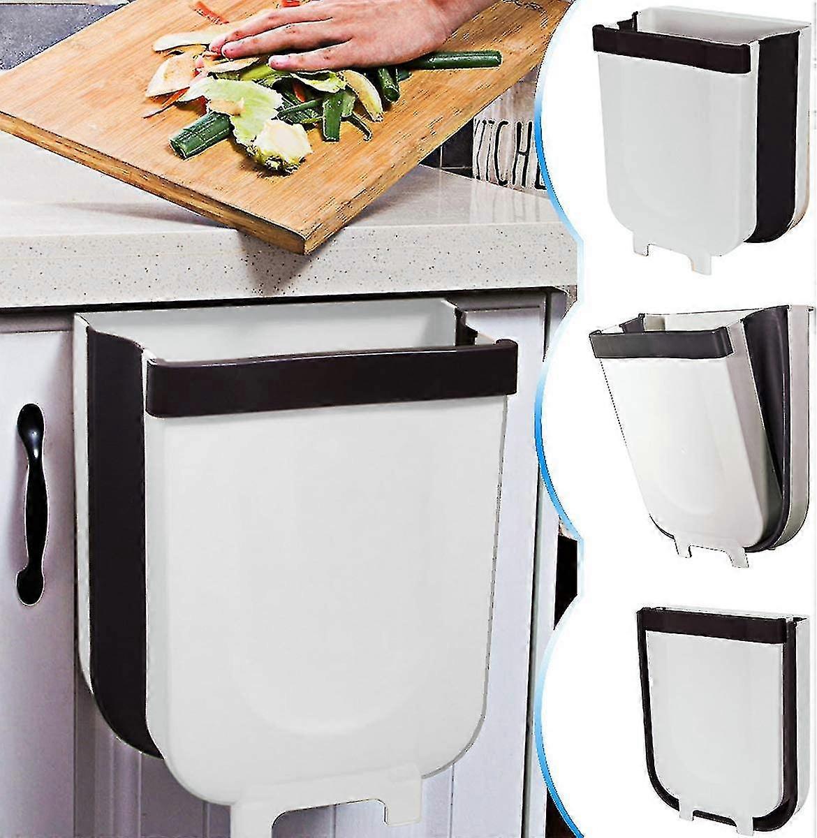 Collapsible Trash Can, 9 Litre, Hanging Plastic Trash Can