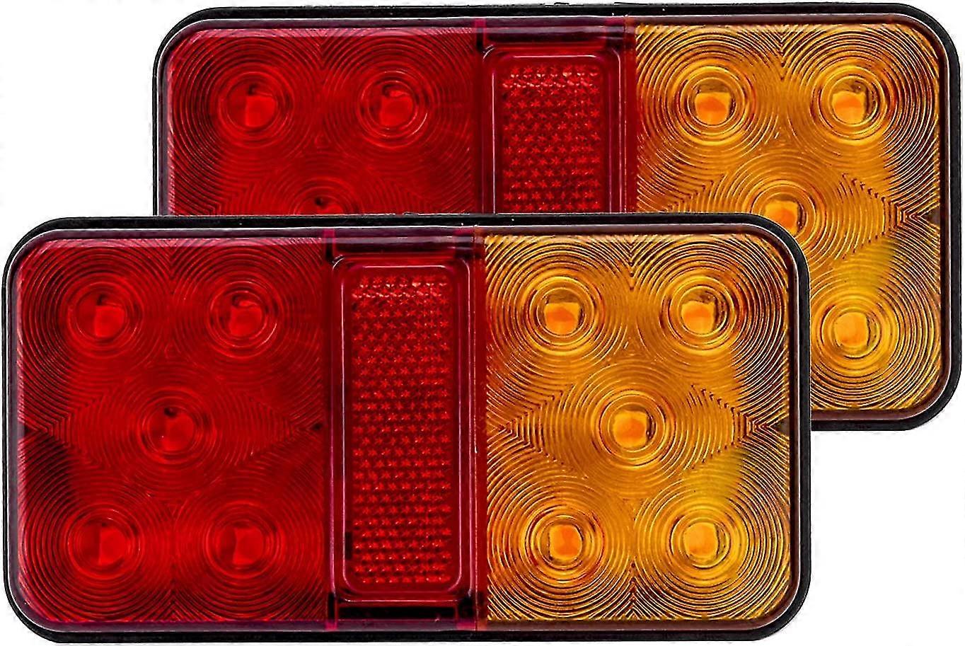 Led Trailer Light 12v-80v Turn Signal Brake Running Tail Stop Light For Truck Boat Pickup Camper Rv Utv Vansred, Orange2pcs