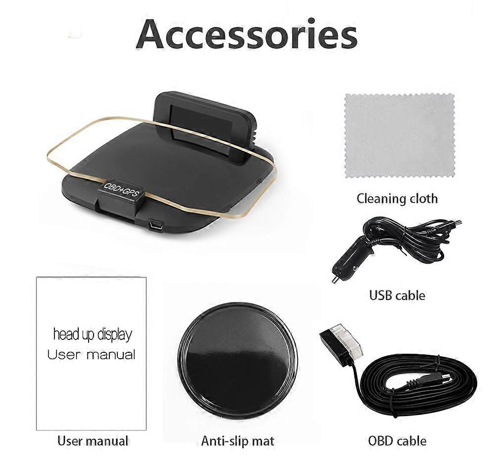 C1 C2 C3 Car HUD OBD2 GPS Dual System 5.1 Inch Head Up Display Navigation Digital Speedometer Overspeed Warning Auto Accessory