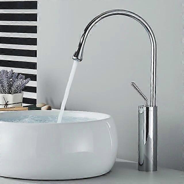 Robinet de lavabo moderne Brossé Or Noir Argent Robinet Pont Monté 360 Rotation Lavabo Évier Robinet Mélangeur Chaud & Froid Robinet En Laiton