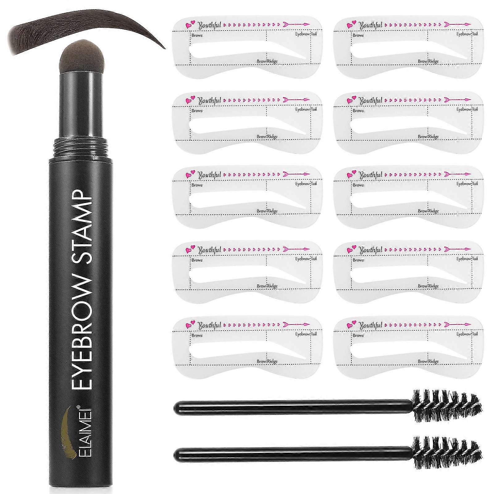 Waterproof Eyebrow Stamp Shaping Kit Eye Brow Power Stencils Definer Makeup Set