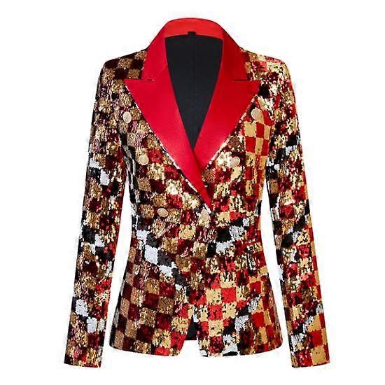 Women's Sequins Blazer Long Sleeve Sparkle Open Front Jacket