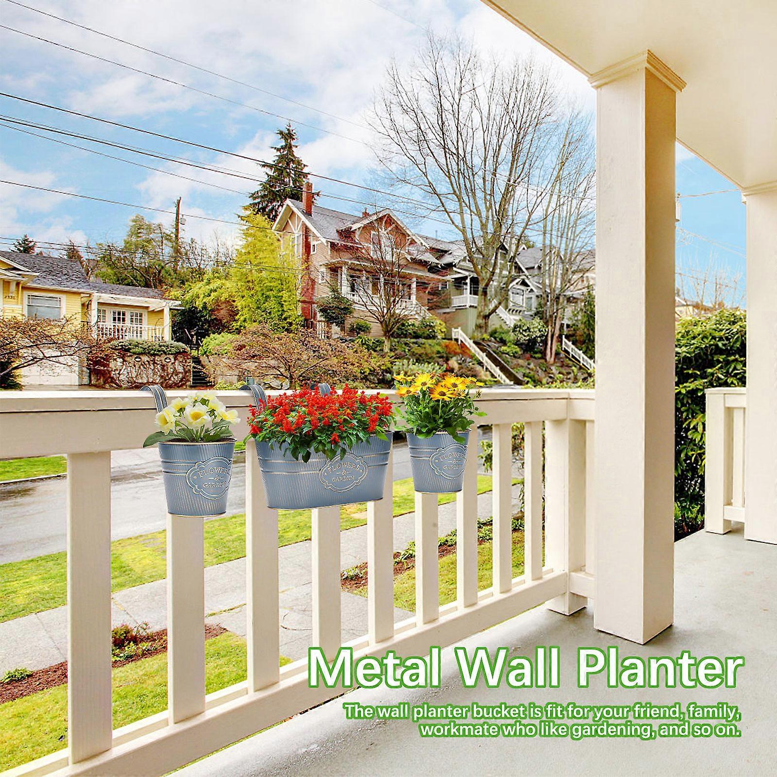 2023 جديد معلق حوض معدني زارع زهرة وعاء تصميم ريترو لوازم البستنة مزدوجة هوك حديقة الديكور الحائط مزهرية - الخيار الأفضل