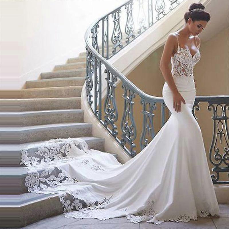 Sexy Wedding Dress, Sleeveless Wedding Gown, Long Dress