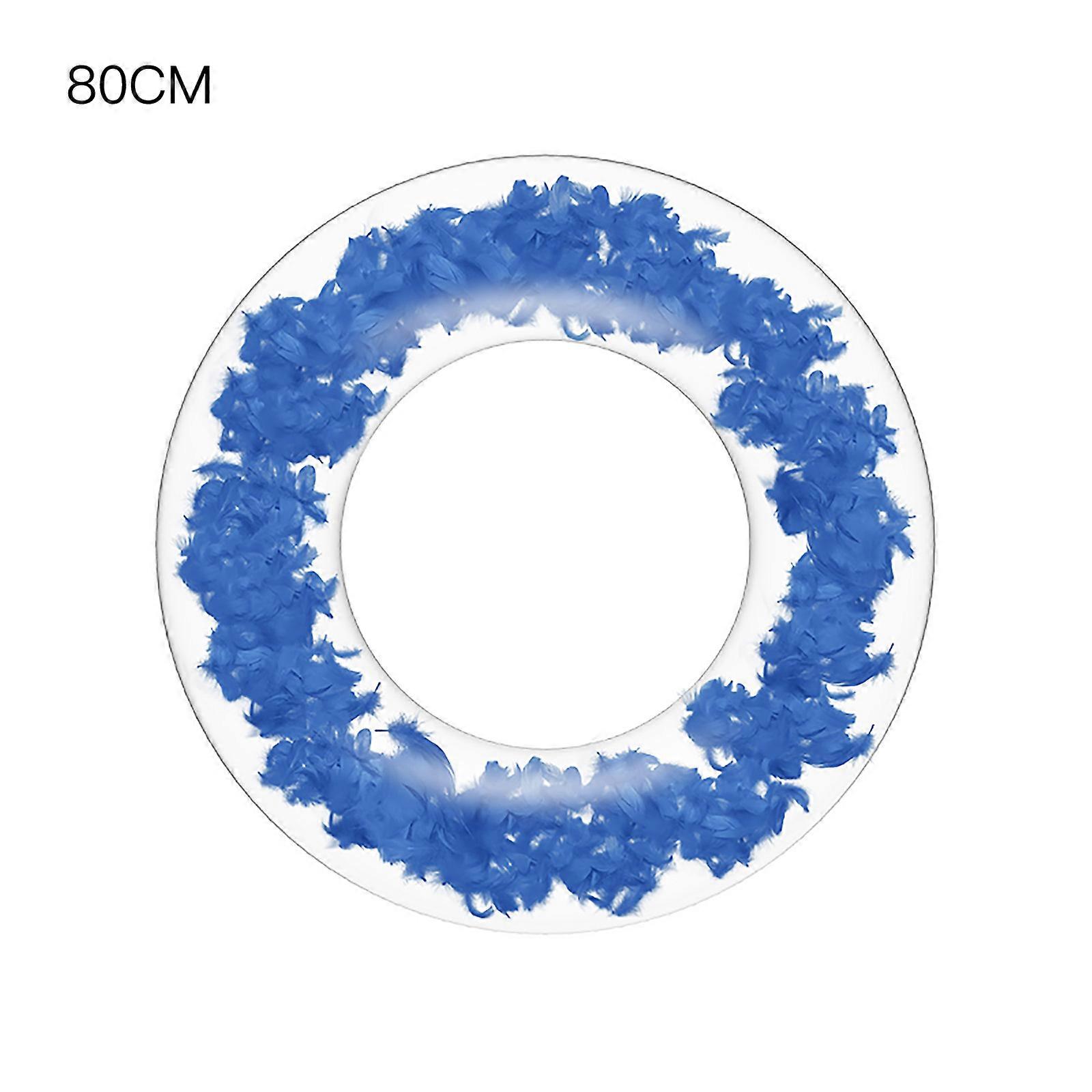 New Arrive Swimming Ring, Feather Transparent Inflatable Pool Float Ring Portable Swim Ring Floating Tube for Swimming Pool Beach Party Decorations