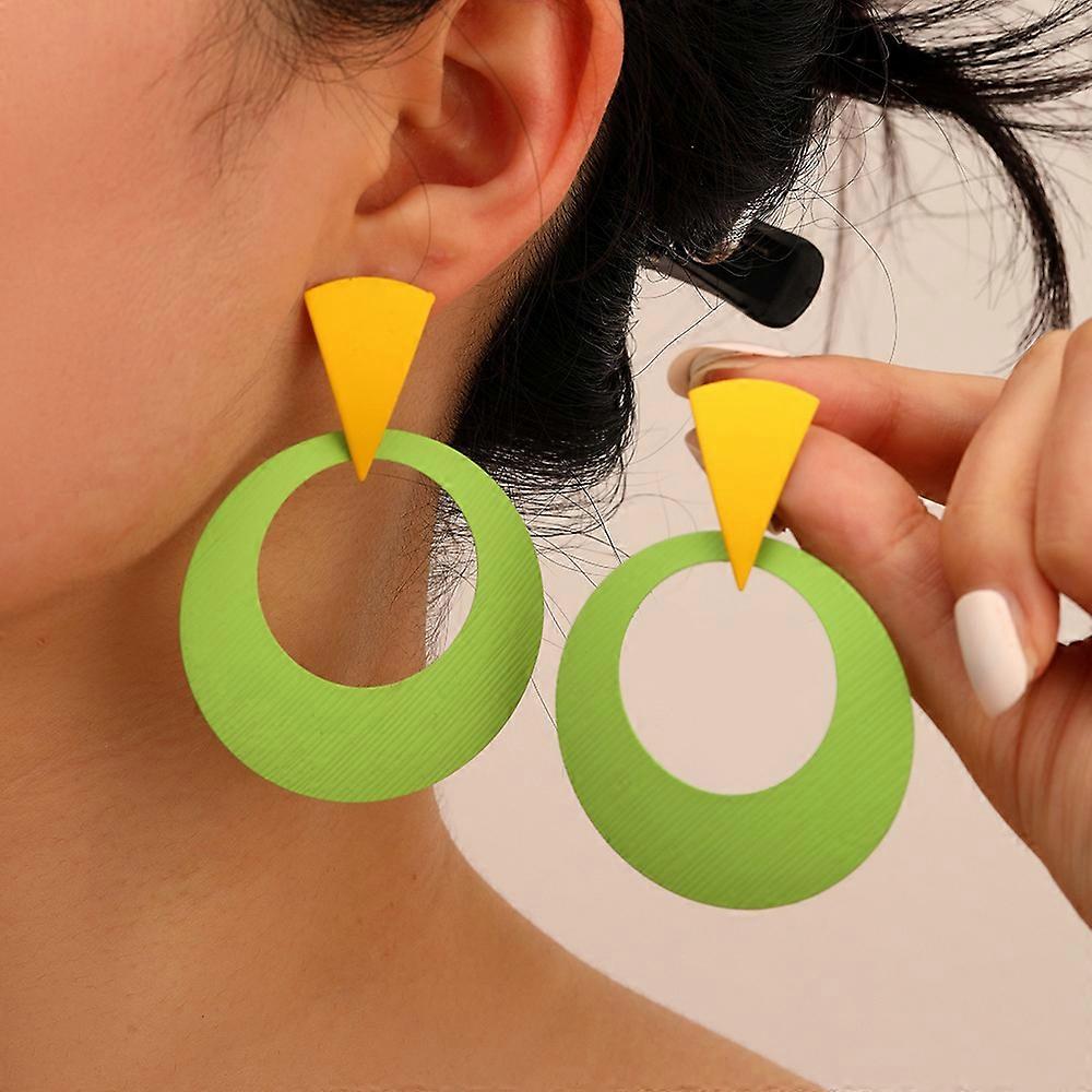 Creative/Exaggerated/Fashionable/Premium Colored Round Triangle Earrings