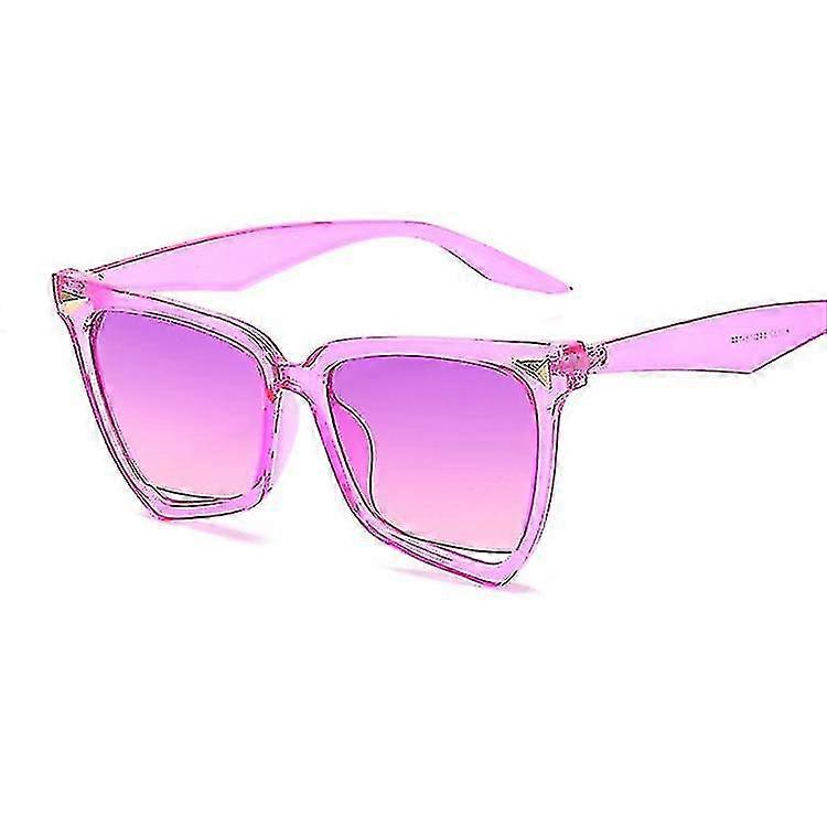 Big Square Sun Glasses Fe Uv400 Transparent Frame