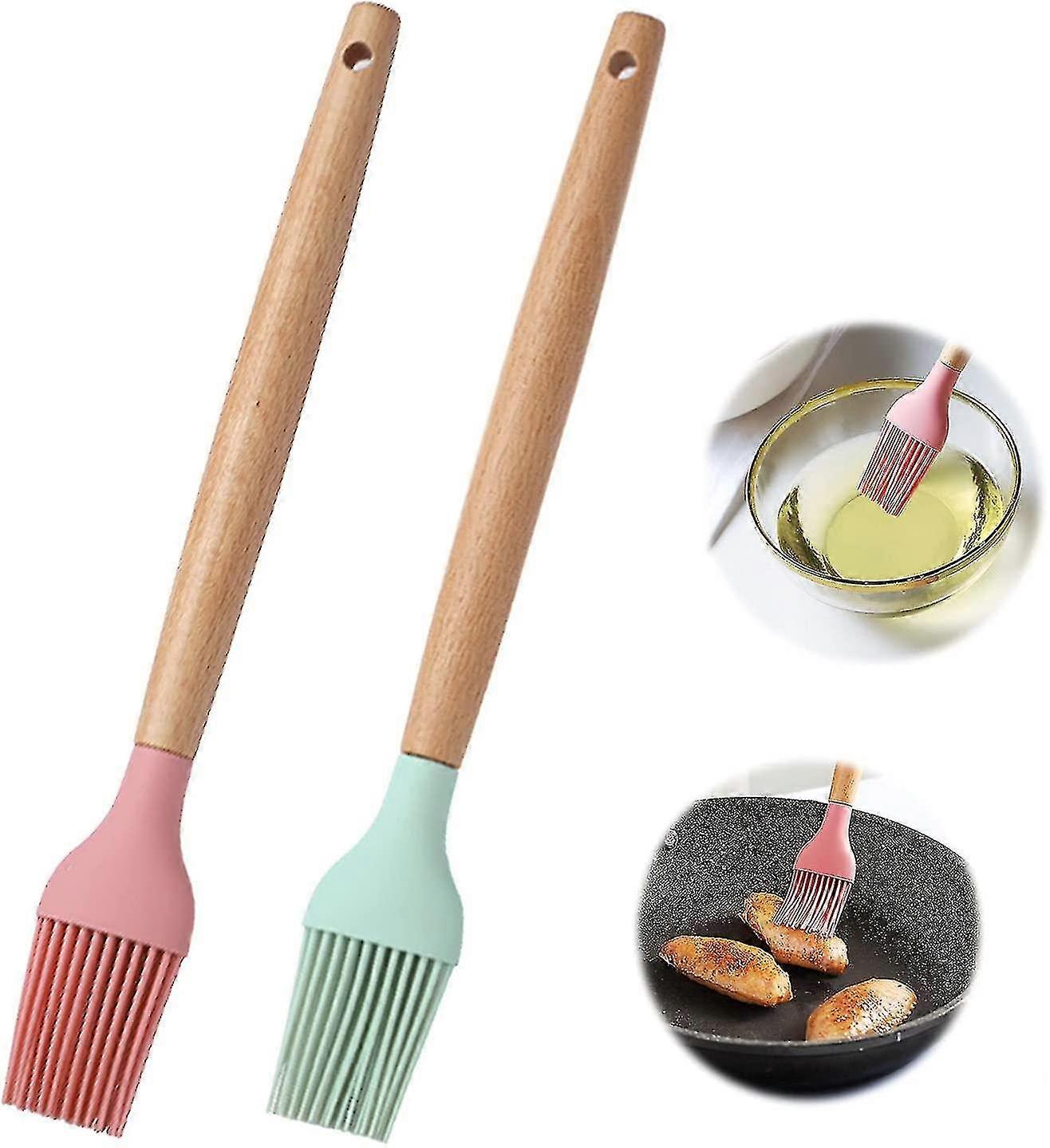 2pcs Silicon Basting Brush High Temperature Resistance Grill Brush