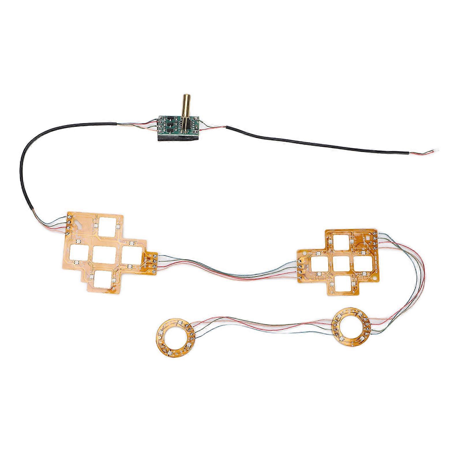 Game Controller Replacement LED Light Board with ABXY Direction Buttons Joystick Caps for PS5 Console