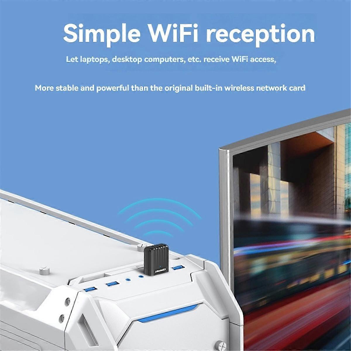Adattatore WiFi USB 811AC V3 650Mbps ad alta velocità 2.4+5Ghz Mini scheda di rete per Win10/11