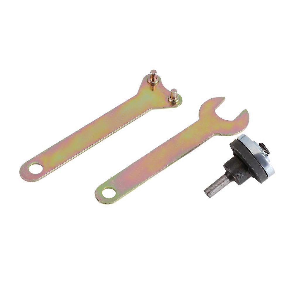 Electric Angle Grinder Flange Locking Inner & Outer Nuts with Wrench Spanner Set (6mm Handle)