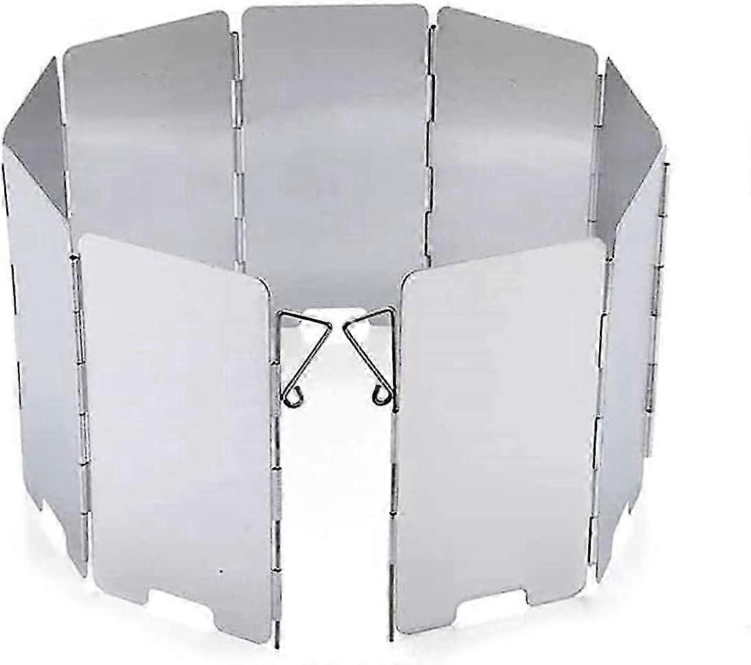 Aluminum Mini Windscreen Set, 9 Plates for Outdoor BBQ and Camping