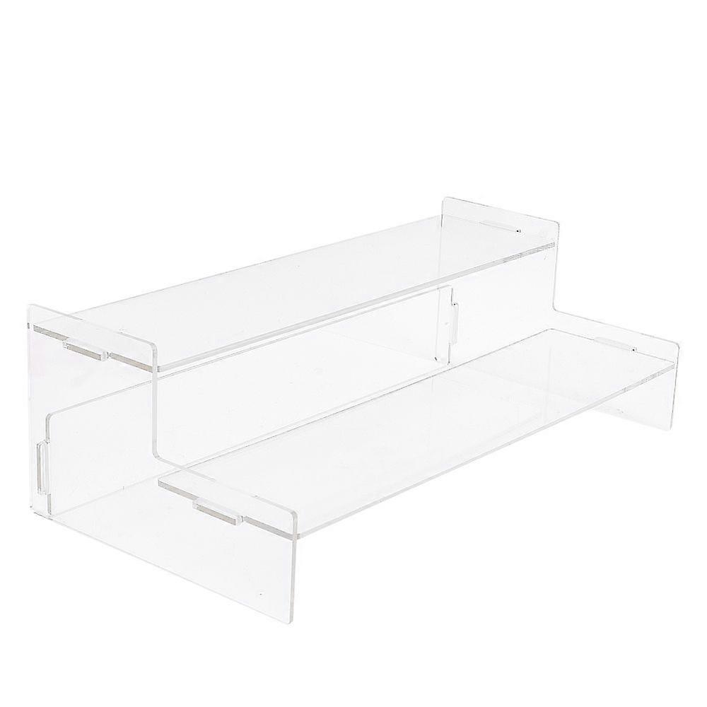 2-Tier Acrylic Action Figure Display Risers Model Toy Assembled Organizer Holders for Minifigures Toys Collections Display Clear Finish Product: 32x16