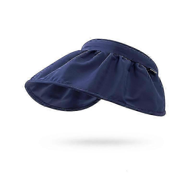 Sunshade Sunscreen Polyester Empty Cap Women's Outdoor Running Big Brim Shell Hat (Beige)