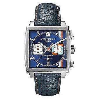 Relojes Hombre Spechtsohne 2023 Nieuwe Hot Horloges Heren Vk64 Chronograaf Trendy Sport Wristatch Waterdicht Blauw-Oranje