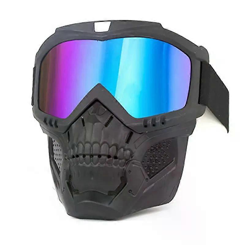 Motorcycle Glasses Motocross Moto Riding Goggles Detachable Goggle UV Protection Ski Bike Motorbike Open Face Helmet Mask