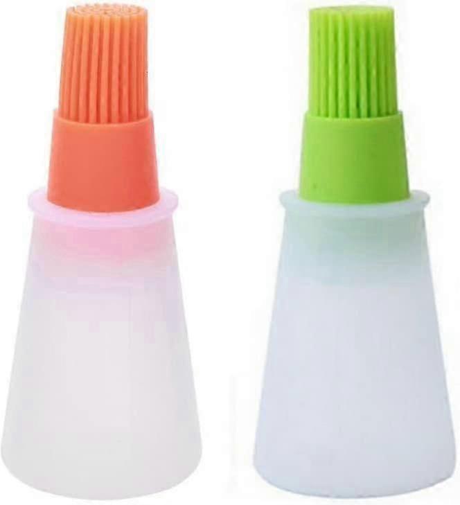 Bbq/pastry Basting Brushes Set Of 2,green And Orange
