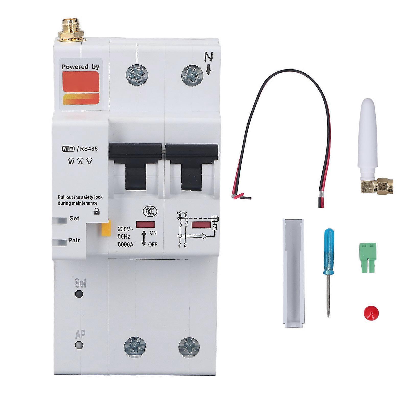 WiFi Smart Circuit Breaker Fernbedienung Datenspeicherung Überlastschutz Schutzschalter AC230V 20A