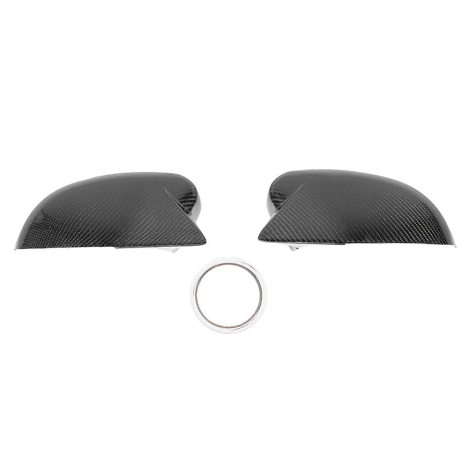 1 Pair Carbon Fiber Ox Horn Rearview Side Glass Mirror Cover Trim Caps Stylish Car Exterior Decoration for Focus MK3 2012 to 2018 MK395