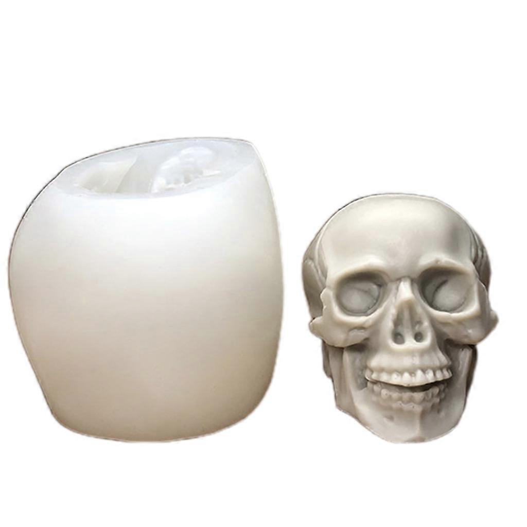 3D Skull Silicone Mold for Halloween DIY Candle Making Handmade Soap Clay Mould  390ml
