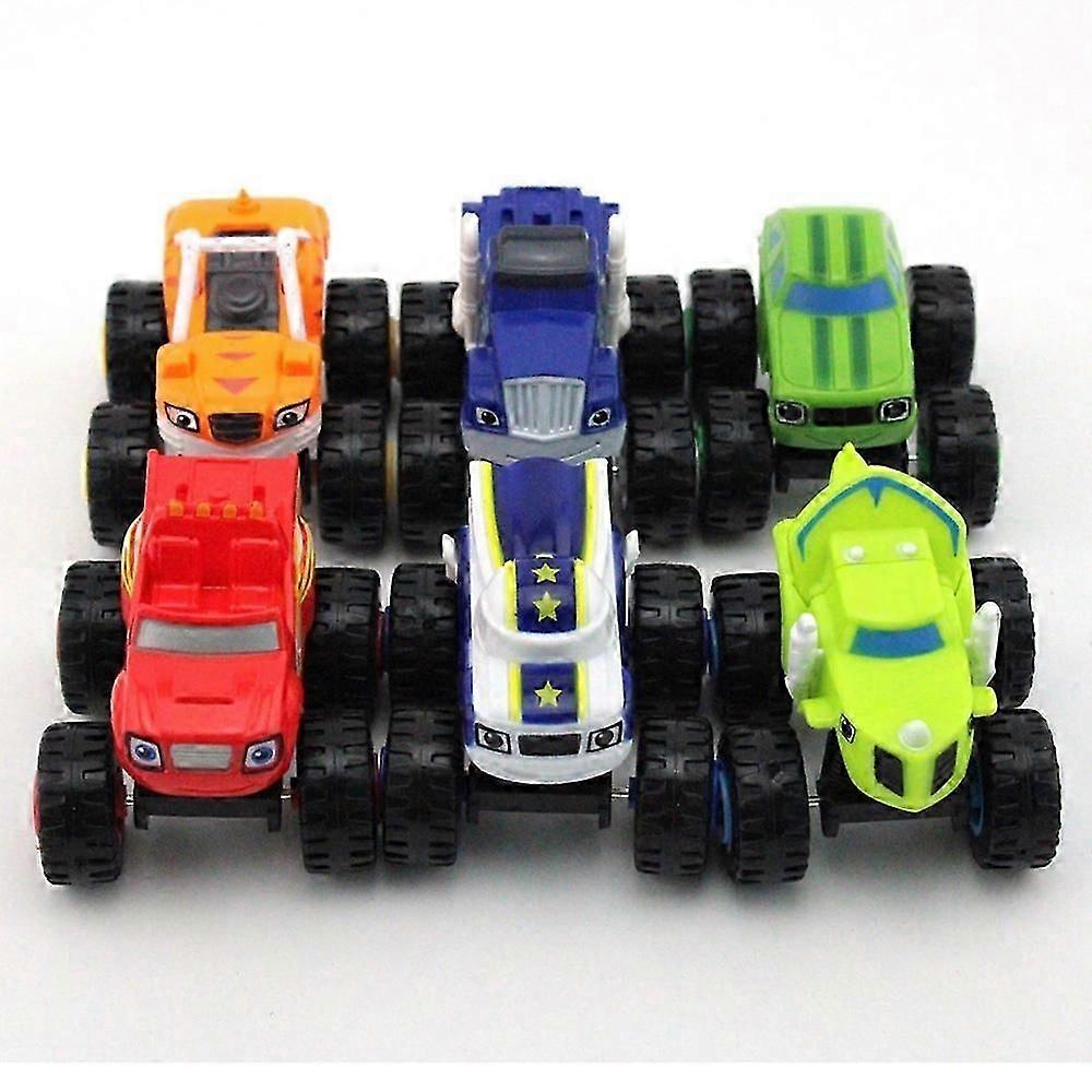 مجموعة هدايا للأطفال من بليز آند ذا مونستر ماشينز، سيارات سباق وشاحنات، مجموعة من 6 قطع