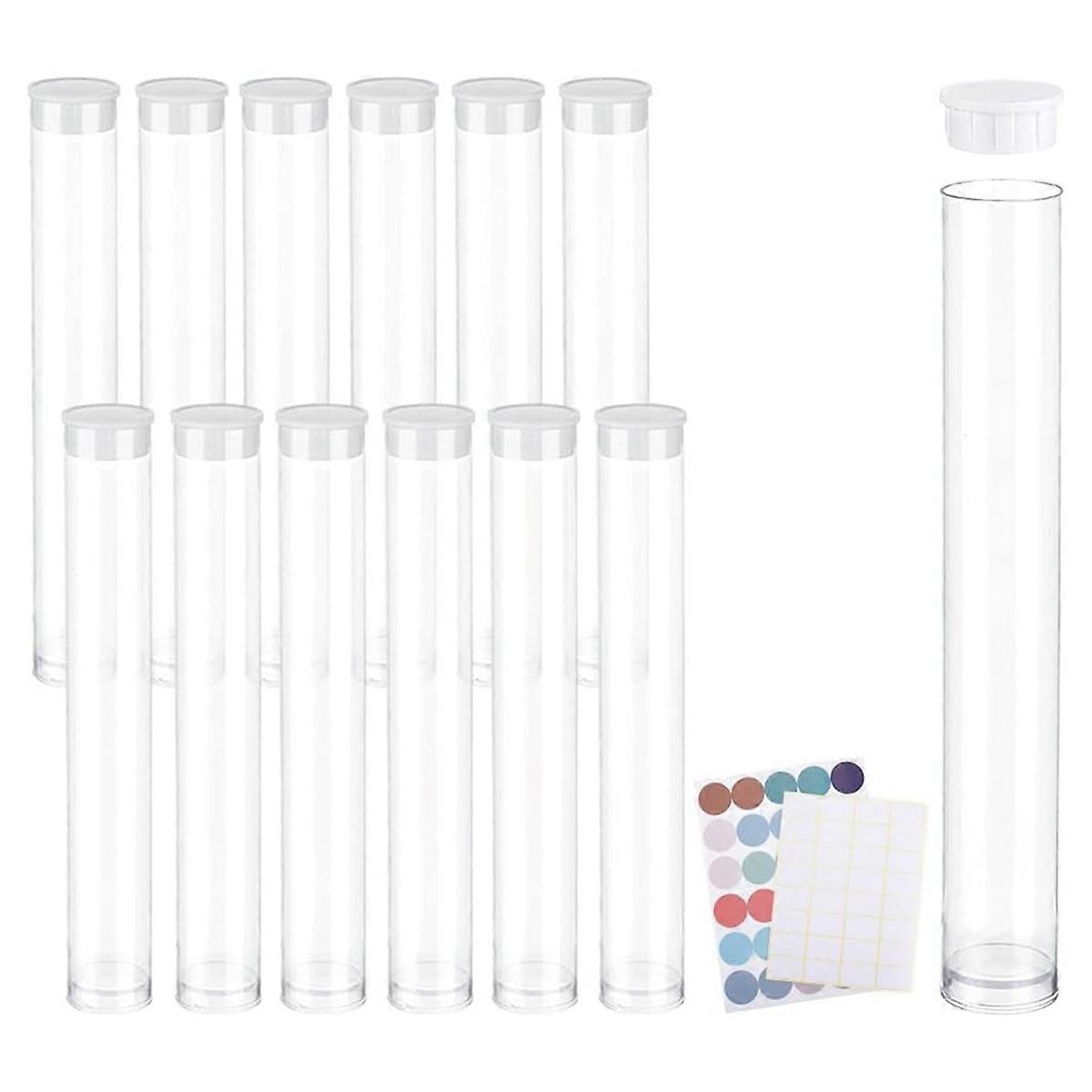 20 Pack Clear Plastic Tube Empty Storage Tubes with Lid 5 Inch Long Round Tubes Transparent Tube Container Test Tube