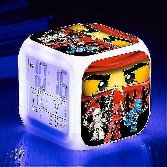 Coscelia Ninjago Kids Cartoon Alarm Clock Led Digital Alarm Clock-style 3