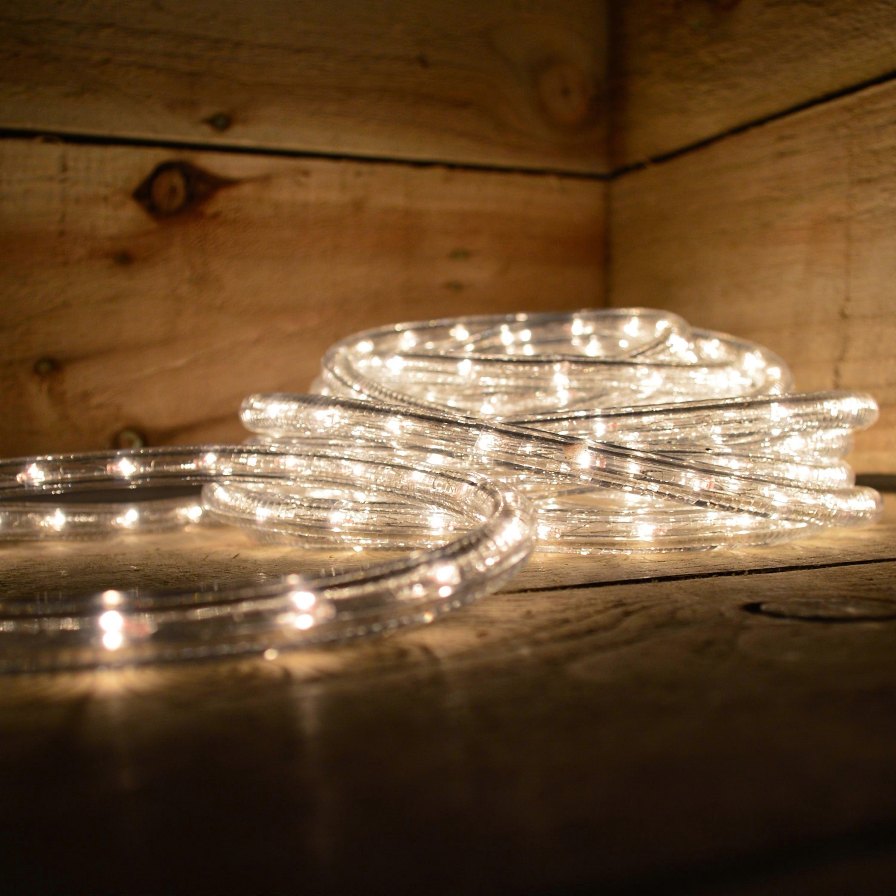 10M Multi Function Christmas Outdoor Rope Light: Clear Warm White