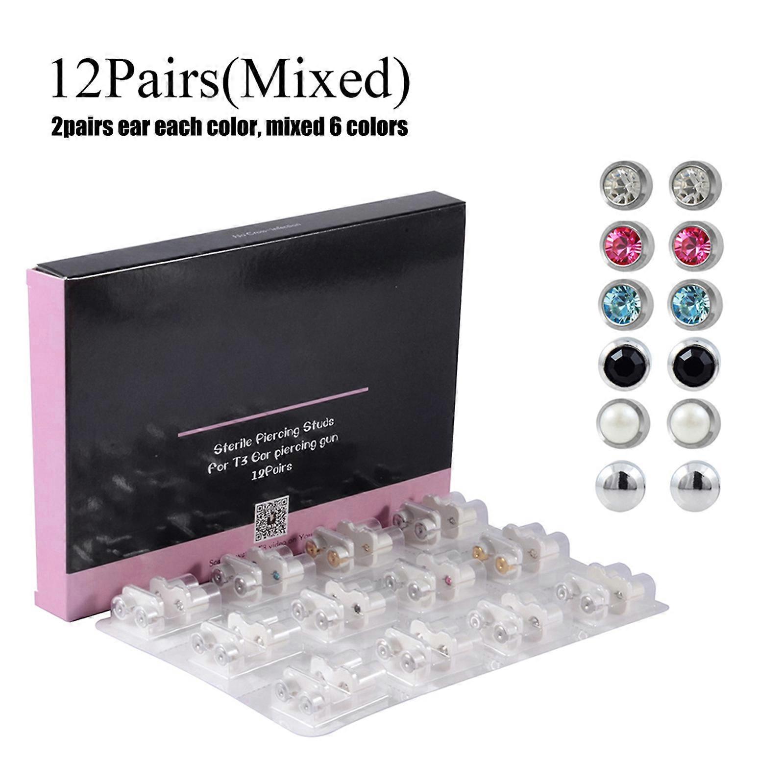 Ear Piercing Kit Professional Disposable Self Peircings Gun Tools Salon Home Easy to Use Multicolor
