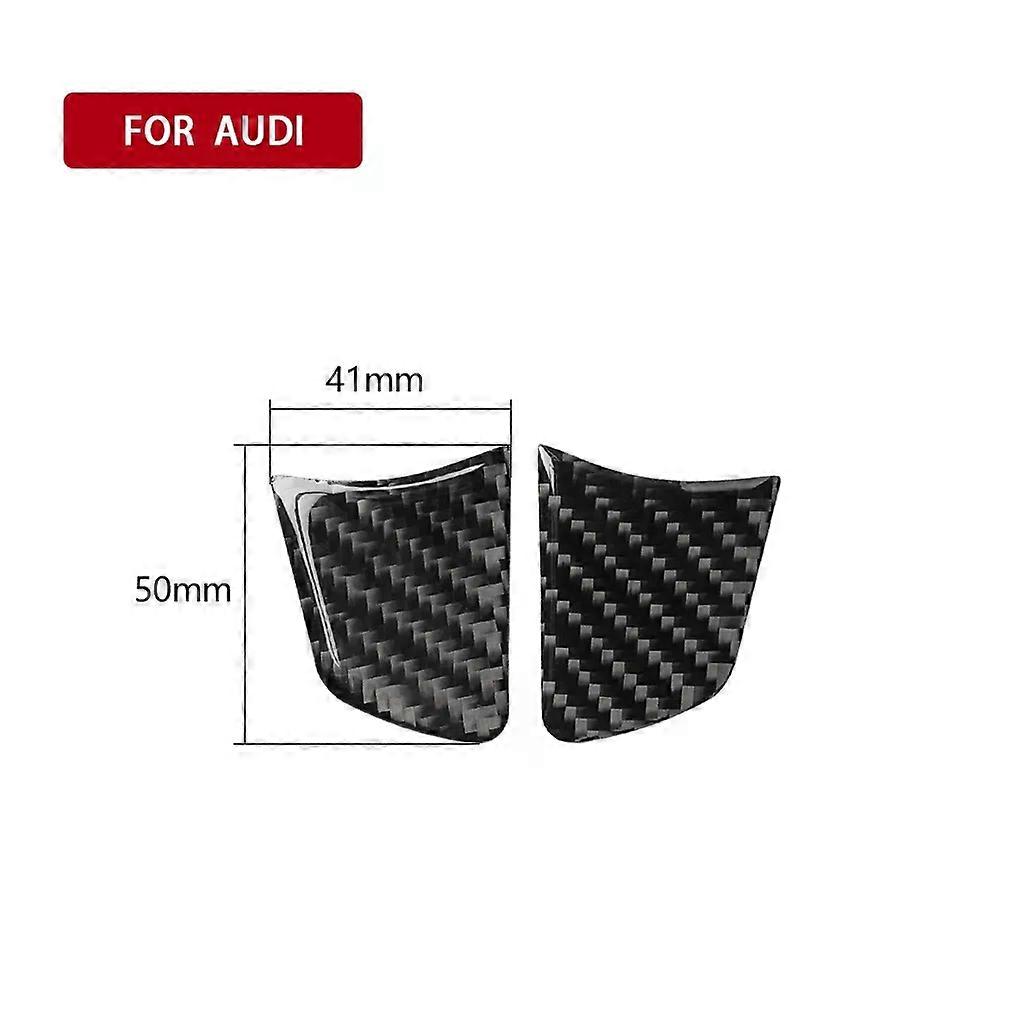2PCS Real carbon Fiber Car Styling Interior Steering Wheel Panel Cover Trim compatible for A6 C7 A6L 2012 2013 2014 2015 2016