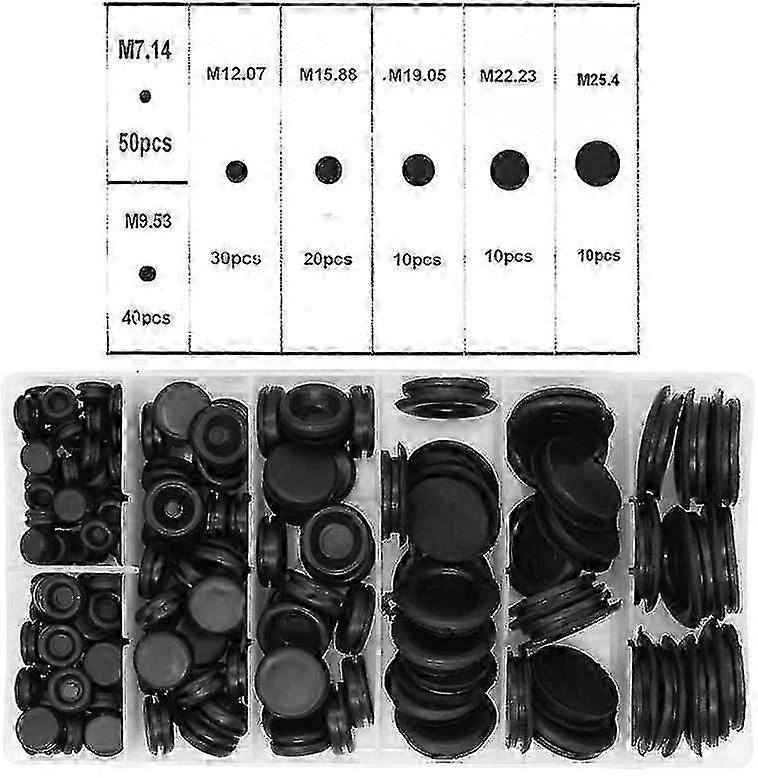 170 Pcs Rubber Plugs, Rubber Grommet With Storage Box-Good