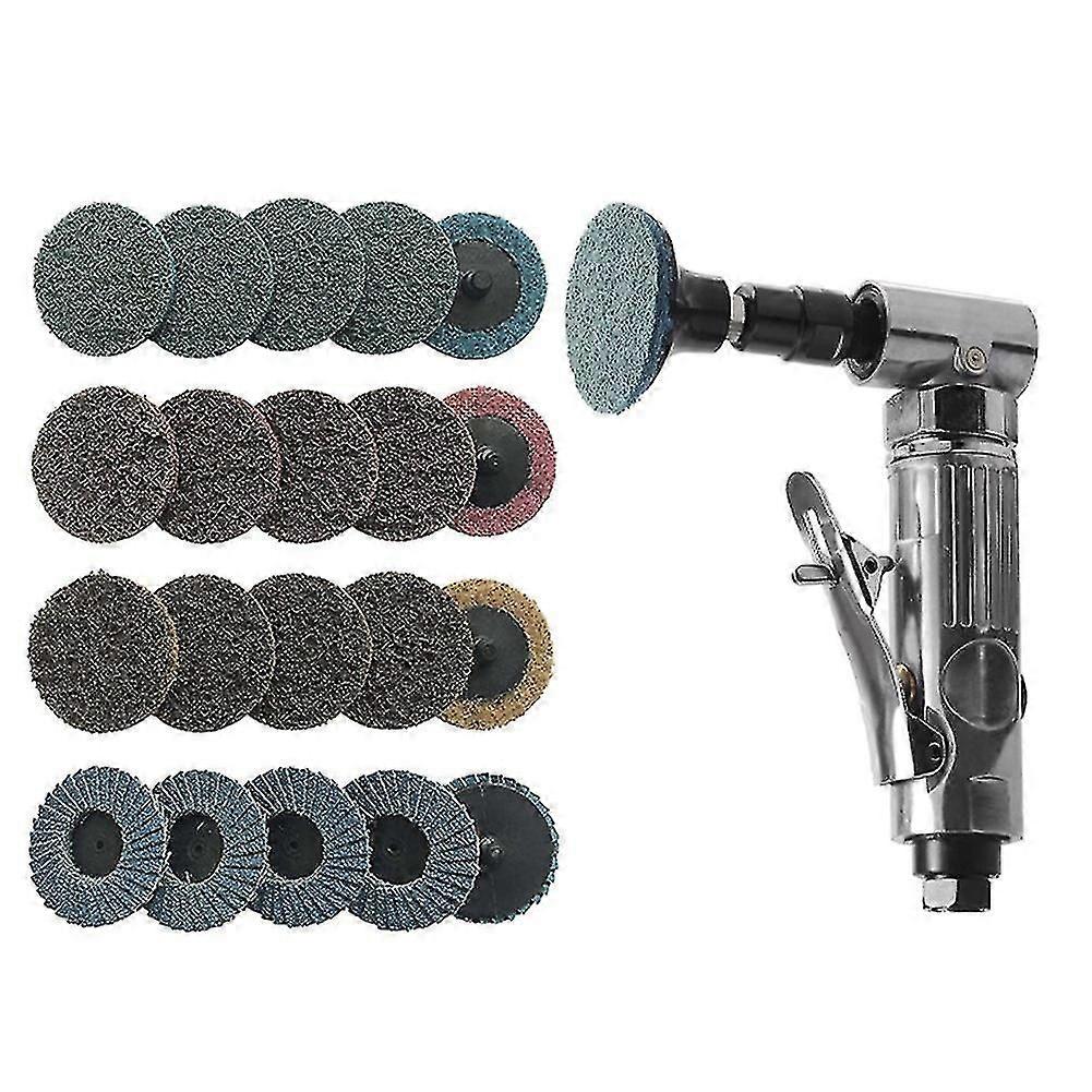 Moedor de matriz pneumático de 1/4 polegadas com 20 discos de lixamento, direito, alça ergonômica, moagem de matriz pneumática