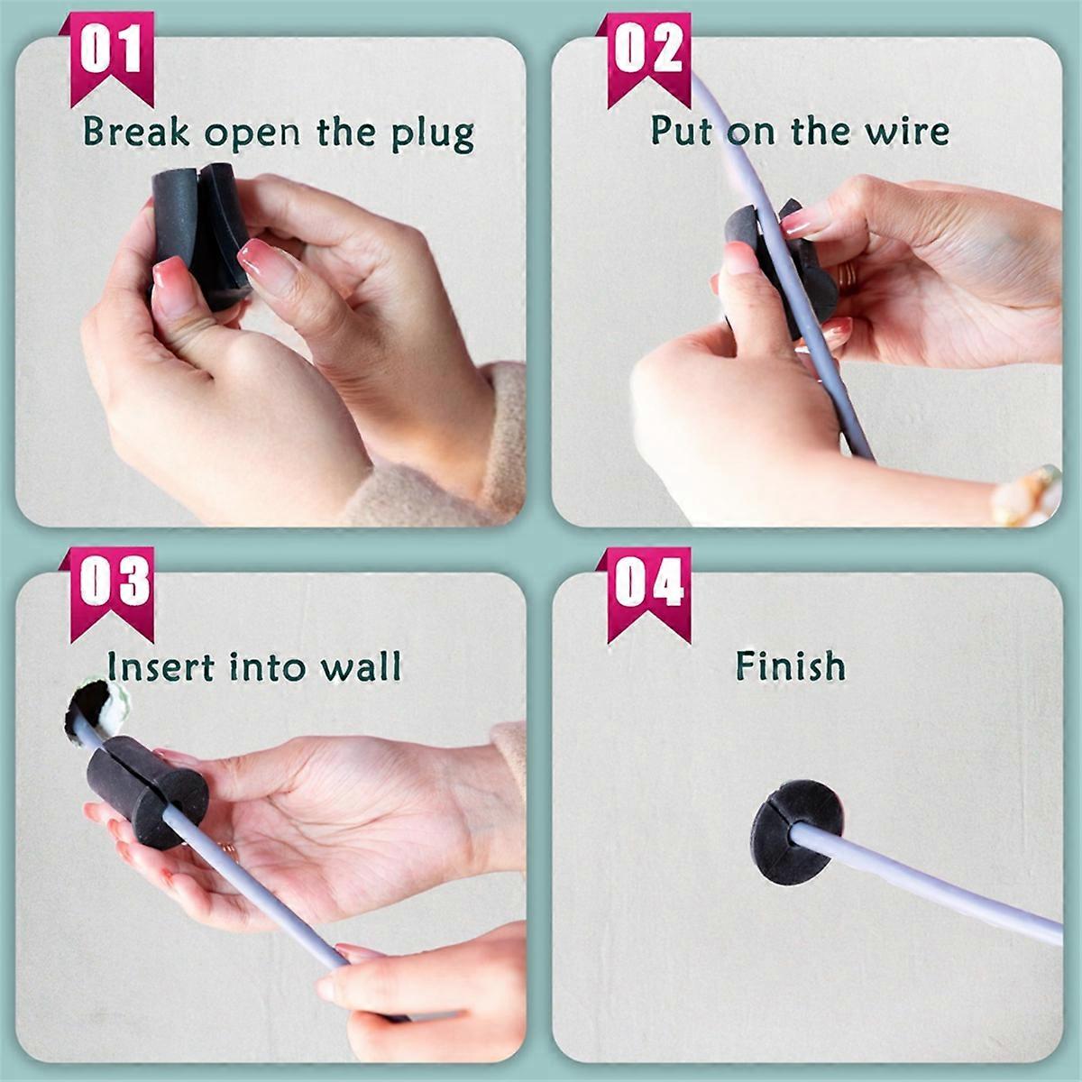 4Pcs Cable Routing Kit for Ethernet Cable Grommet