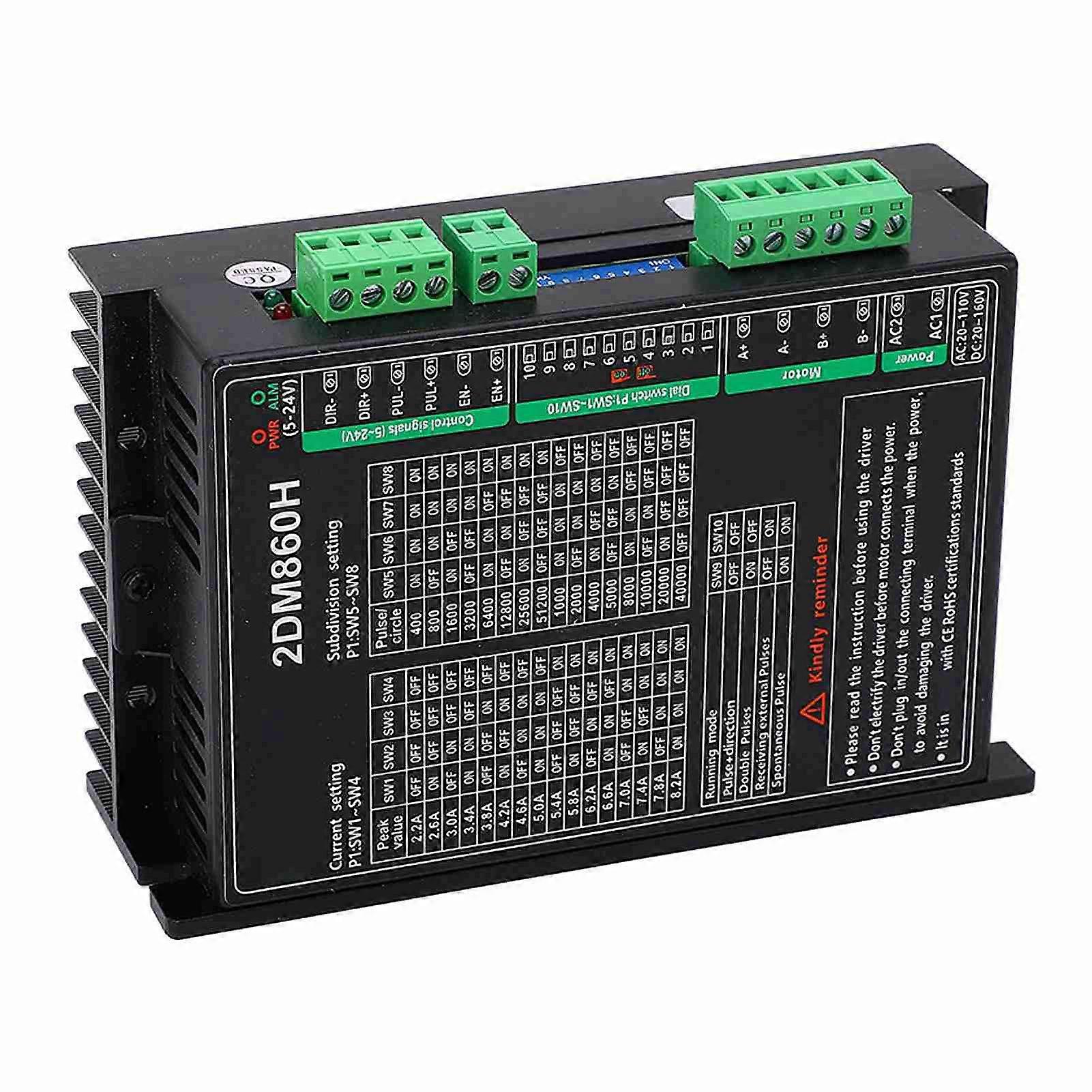Digital Stepper Motor Driver 2 Phase 16 Subdivisions 16 Currents Step Motor Controller AC20‑110V DC20‑160V