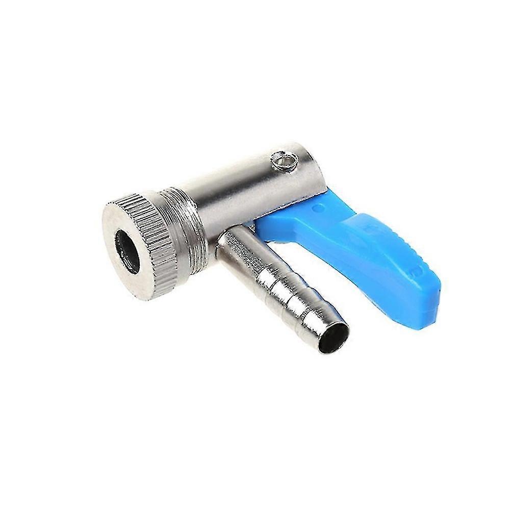 Tire valve stem, 2 - piece set with blue - handled shut - off mechanism, durable metal construction for easy inflation and deflation