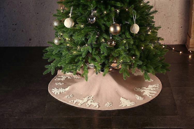 Christmas Tree Skirt 36"/92 cm Knit Rustic Red Xmas Tree Skirt Decoration3D Pattern (Red)
