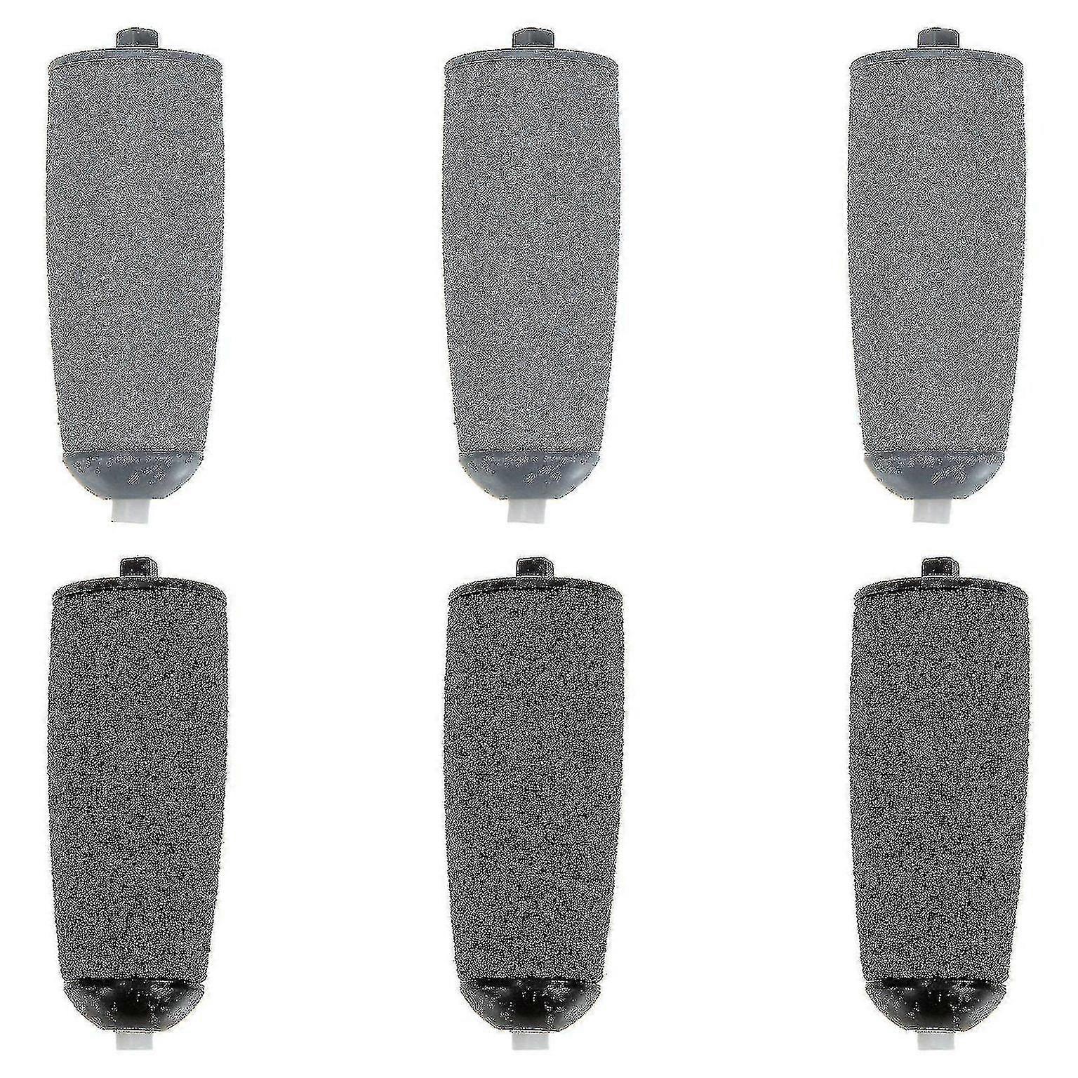 6-Pack Replaceable Foot Grinder Roller Heads for Dead Skin Removal - Durable, High-Performance Pedicure Tools