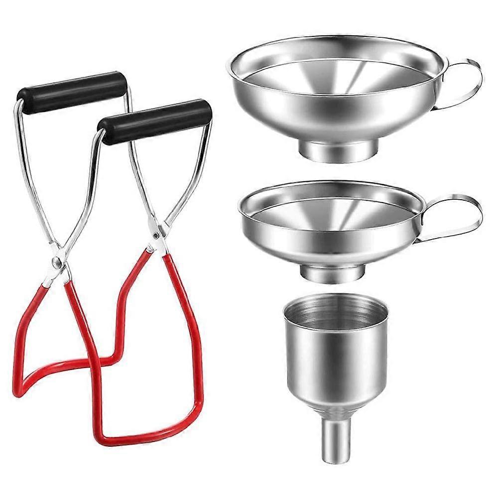 Canning Essentials Set 1-Piece Rack And 3-Piece Funnel Set Stainless Steel For Home Canning Kit Beginners