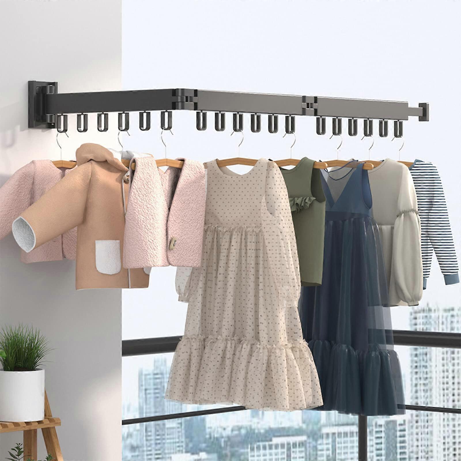 Wall-Mounted Garment Dryer, 3-Storey Retractable Laundry Drying Shelf, Foldable Interior Clothes Drying Shelf
