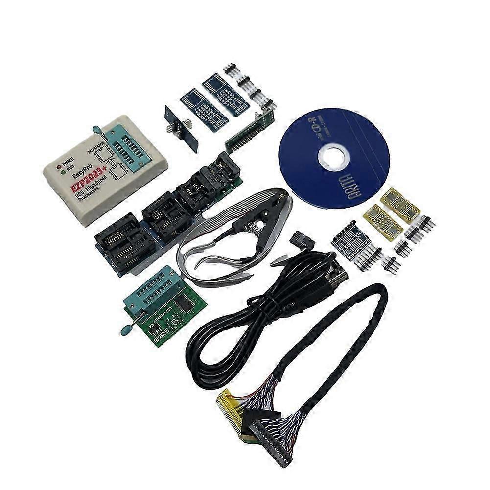 EZP2023 USB SPI Programmerer Full Set + 12 Adapter Support 24 25 93 95 EEPROM Flash Bios for Windows