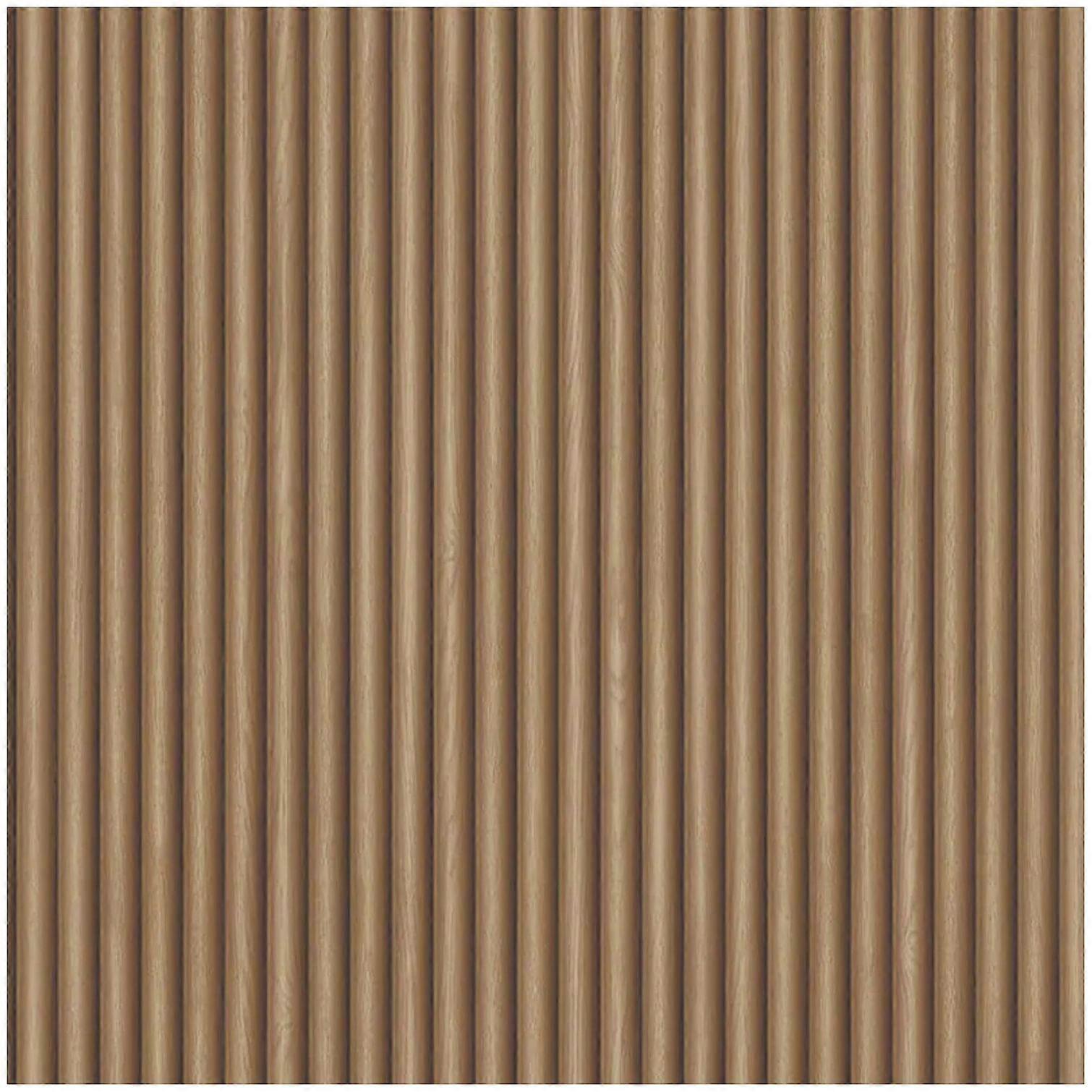 Belgravia Decor Ribbed Wood Dark Wallpaper