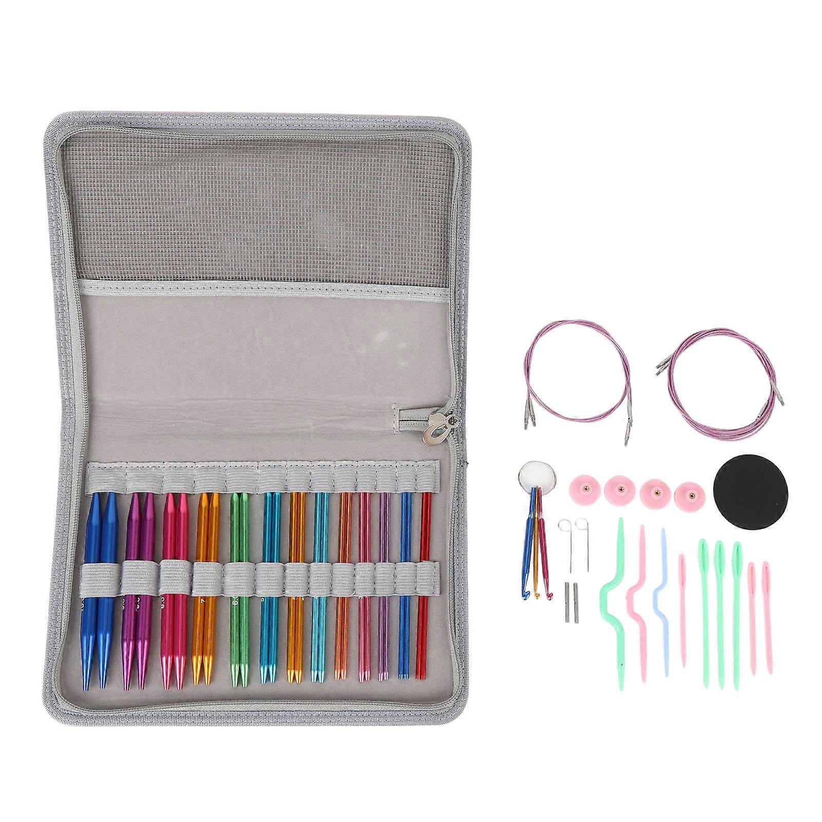 Circular Knitting Needles Set 13cm Detachable Interchangeable Round Knitting Needle Set