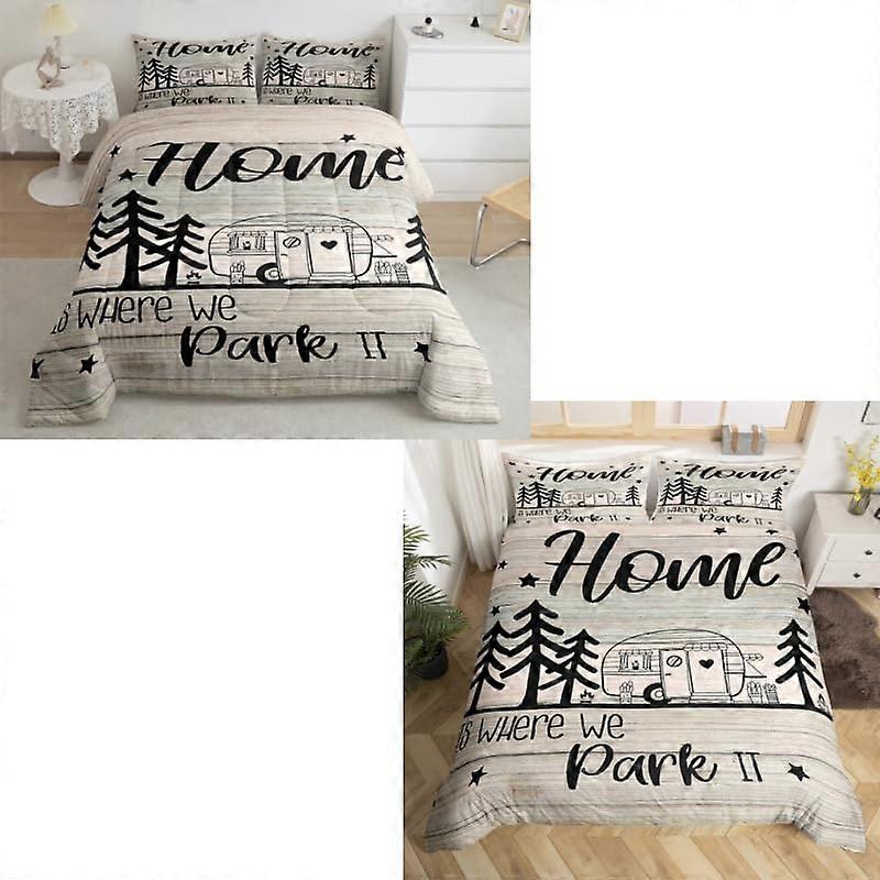 Happy Camping Queen Size Comforter Set  Duvet Cover Set