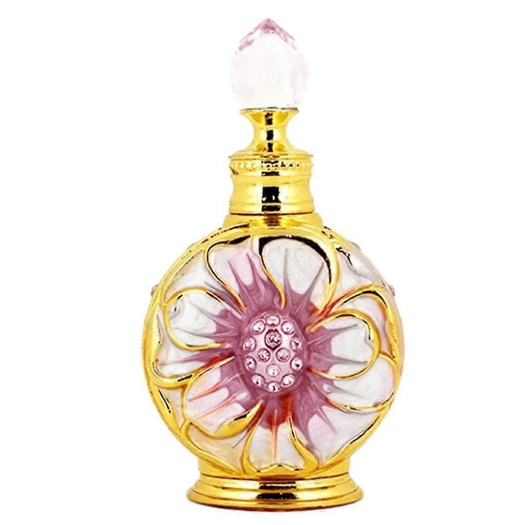 12ml Perfumes Bottle Vintage Empty Container Metal Embossed Flower Empty