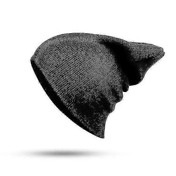 Höst/vinter Ull blandar mjuk varm stickad mössa