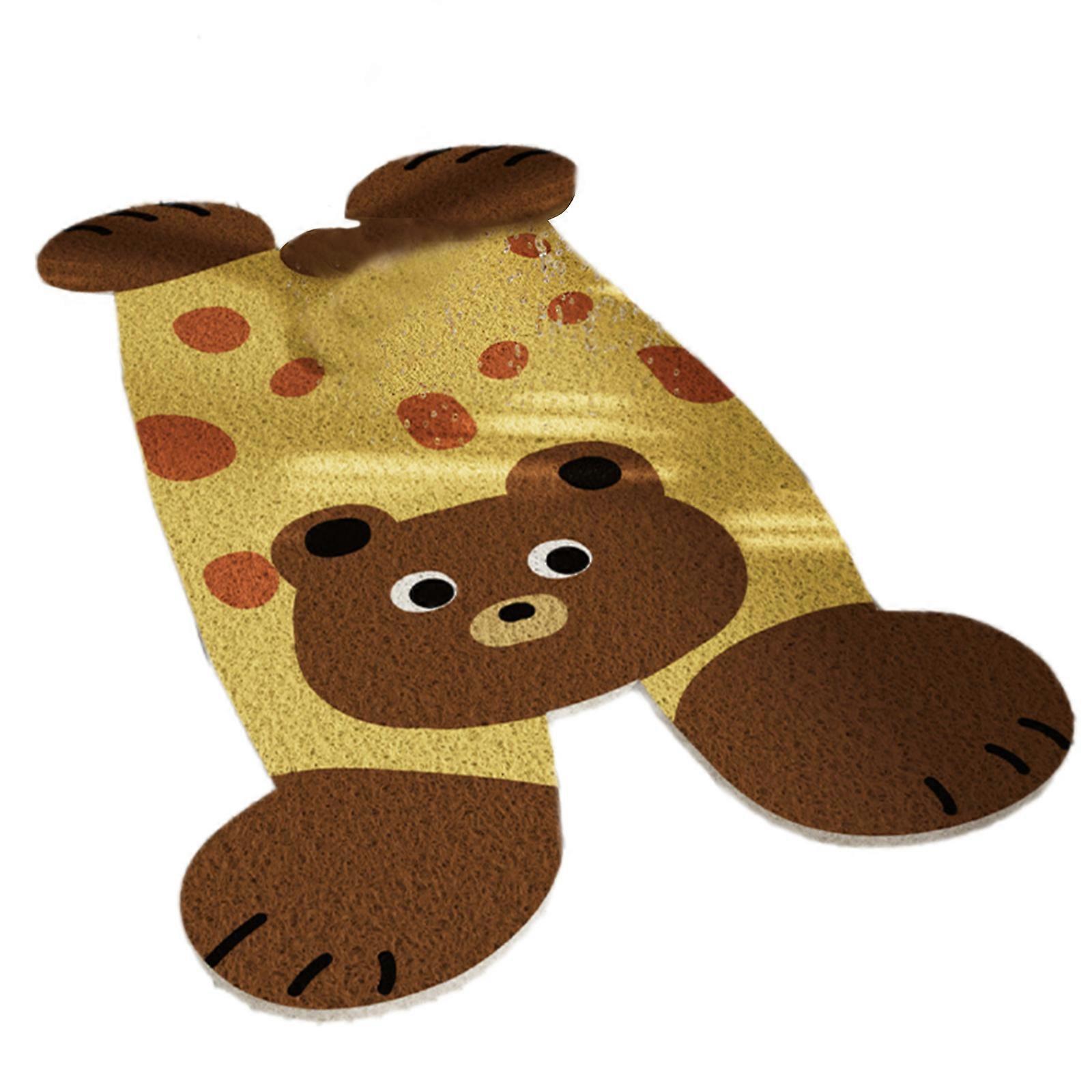 tapis de bain absorbant salle de bain tapis dessin animé motif séchage rapide PVC antidérapant personnes âgées sécurité salle de douche accessoire tapis ours brun c