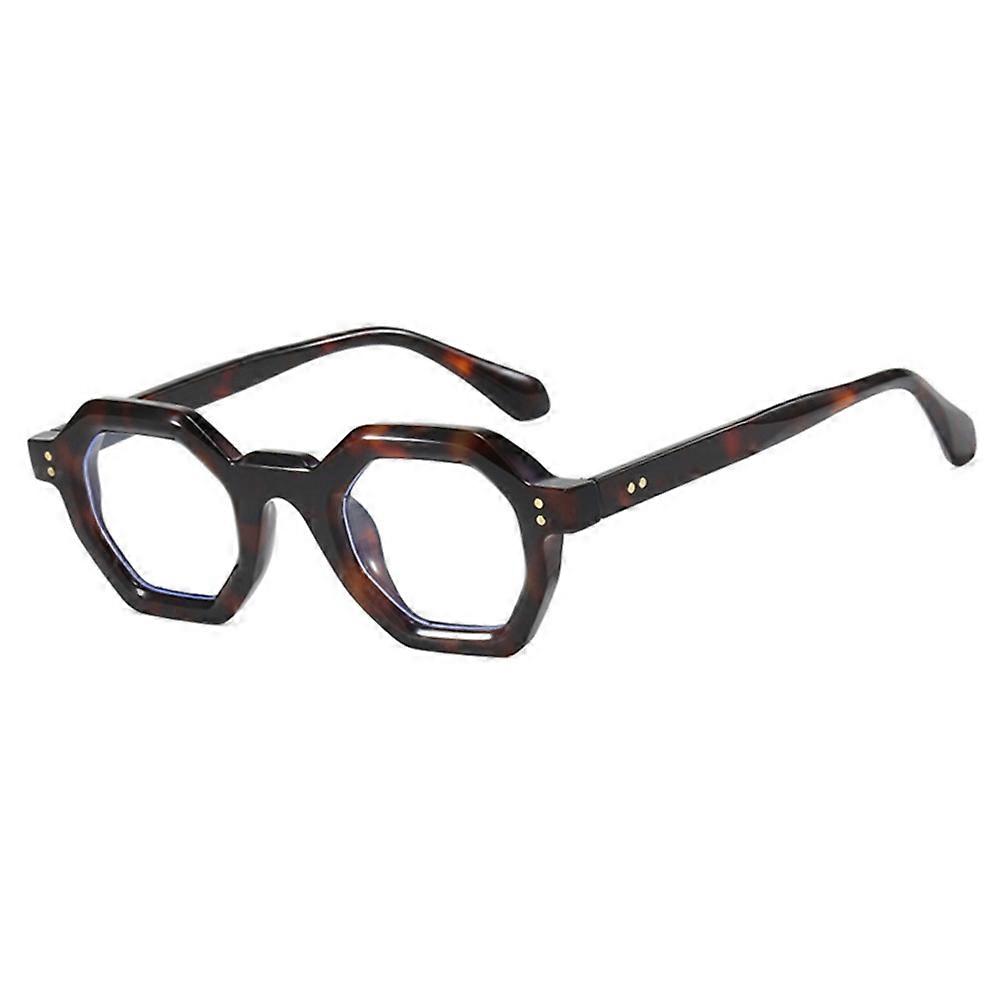 Retro Polygon Frame Eyeglasses Blue Light Blocking Glasses for Eye Strain Prevention Eyewear - C3