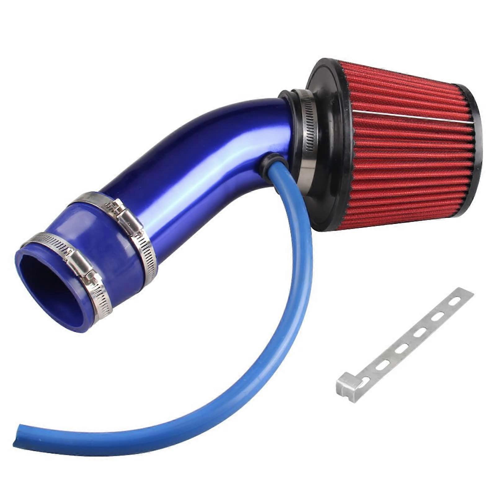 Cold Air Intake Pipe, 76mm 3 Inch Universal Performance Car Cold Air Intake Turbo Filter (Blue)